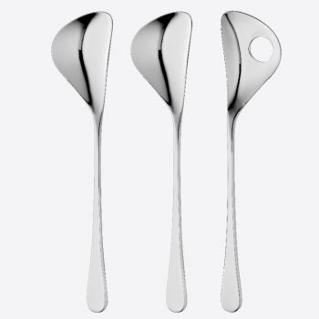 Robert Welch Iona 3 piece stainless steel serving set - 2 serving spoons and 1 serving fork 25cm