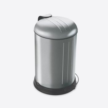Rixx stainless steel pedal bin with soft closing cover fingerprint proof 12L