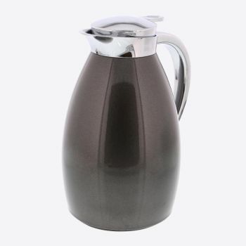 Rixx vacuum flask with glass interior body metallic grey 1L