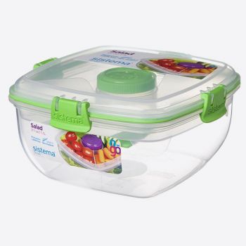 Sistema To Go salad bowl with compartments - container for dressing & cutlery 1.1L