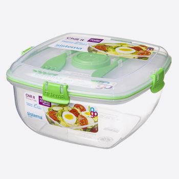 Sistema To Go chill it salad bowl with cooling element - container for dressing 1 cutlery 1.63L