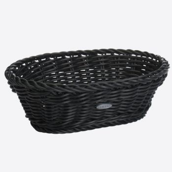 Saleen oval woven plastic basket black 25x17x8.5cm