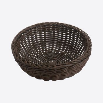 Saleen round woven plastic basket brown Ø 23cm H 9cm