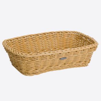 Saleen rectangular woven plastic basket beige 31x21x9cm
