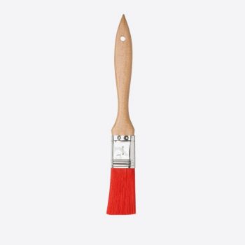 T&G Woodware Pastry cook's flat brush in hevea wood red 18.5cm