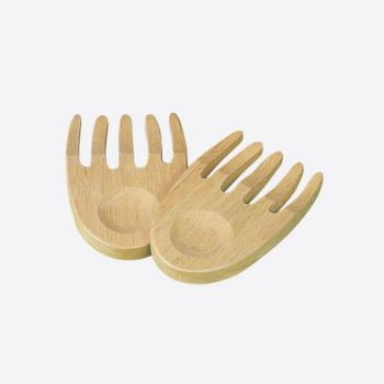 T&G Woodware salad hands in hevea wood 15cm