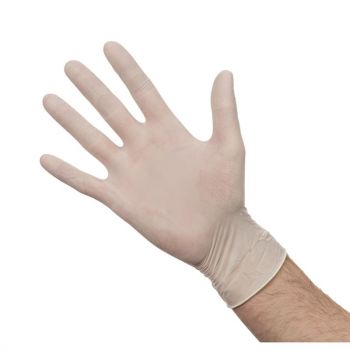 Latex handschoenen wit gepoederd M