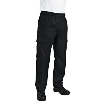 Chef Works unisex slim fit cargo broek zwart L