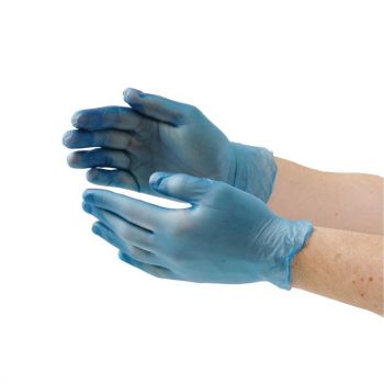 Vogue vinyl handschoenen blauw poedervrij L