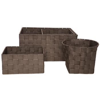 Cosy & Trendy Expert Basket Dark Brown Set4 Nylon 34.5