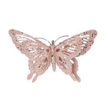 Cosy @ Home Glitter Butterfly W Clip 15x11cm Pink