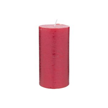 Cosy & Trendy Rustic Candle Cylindre Metallic Red 13cm