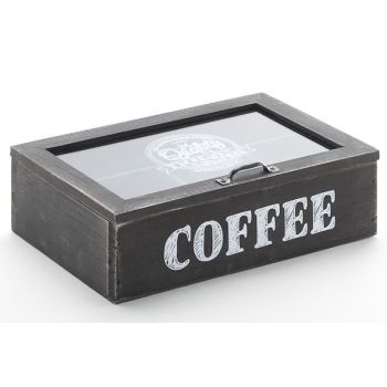 Cosy @ Home Coffee Box Black Wood 24x16xh7cm