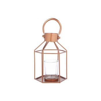 Cosy @ Home Lantern Copper Metal 12.5x11xh17cm
