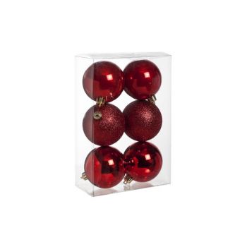 Cosy @ Home Ball Plastic Set6 Red D8cm