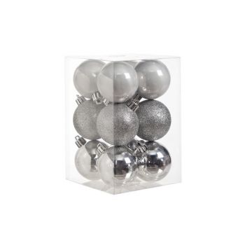 Cosy @ Home Ball Plastic Set12 Silver D6cm