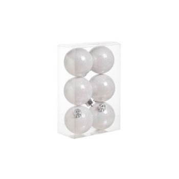 Cosy @ Home Ball Plastic Rings Set6 White Irise D6cm