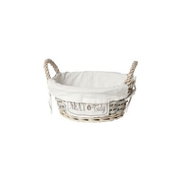 Cosy @ Home Baskets Willow Medium Grey-white -handle