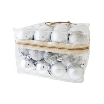 Cosy @ Home Xmas Ball Set48 Silver Mix D6cm In