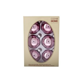 Cosy @ Home Xmas Ball Set6 Orchid Pink Shiny D7cm