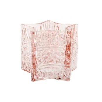 Cosy @ Home Star Tealightglass Pink D10xh8cm