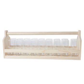 Cosy & Trendy Carrier Wood With 18 Glasses