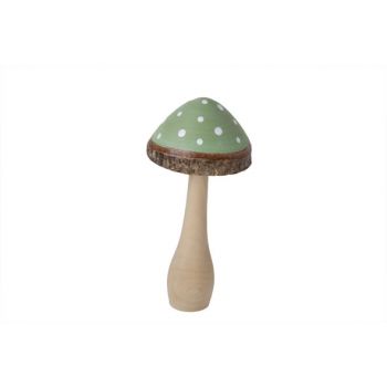 Cosy @ Home Mushroom Green Wood 6x6xh16cm