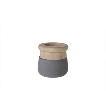 Cosy @ Home Flowerpot Cement Grey Wood D11xh10cm