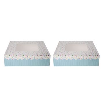 Cosy & Trendy Cake Box S2 Square 16x16cm Dotted