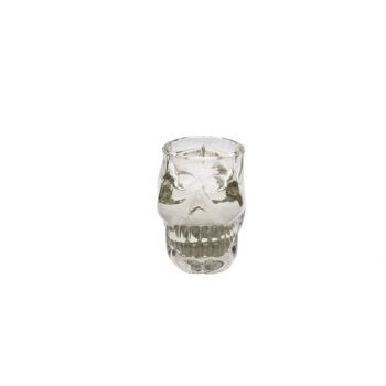 Cosy @ Home Tl Holder Glass Skull 9x6x7cm