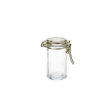 Cosy & Trendy Glass Jar With Gold Metal D4.5xh8.3cm