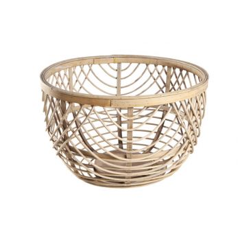 Cosy @ Home Louise Basket Round Wood Gray 35x35x22