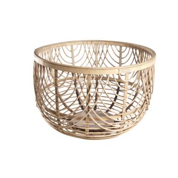 Cosy @ Home Louise Basket Round Wood Gray 42x42x28