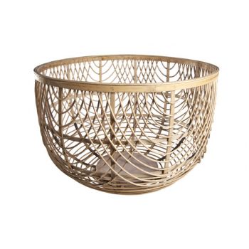 Cosy @ Home Louise Basket Round Wood Gray 51x51x33