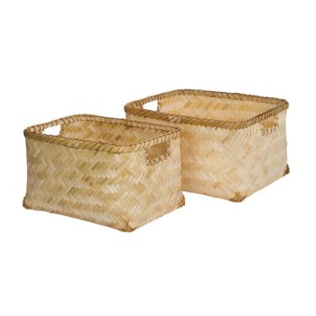 Cosy @ Home Bao Basket Set2 Wood Nature 38x32x21cm