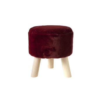 Cosy @ Home Stool Burgundy Round Wool 35x35xh0 With