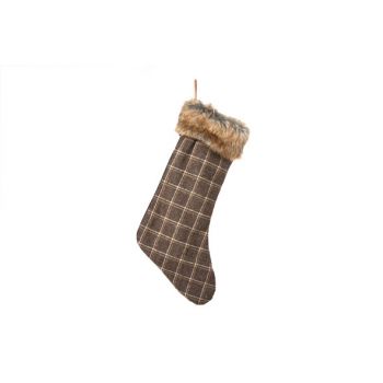 Cosy @ Home Xmas Stockings Brown Textile 45x25xh0 Ch