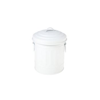 Cosy @ Home Bucket Lid White Round Metal 11x10,7xh12