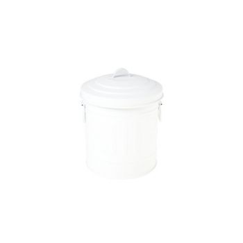 Cosy @ Home Bucket Lid White Round Metal 12,5x12,2xh