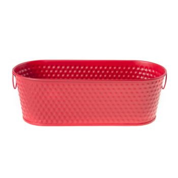 Cosy @ Home Planter Red Oval Metal 27x24,5xh9,4