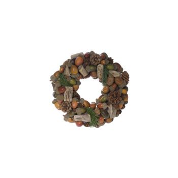 Cosy @ Home Autumn Wreath Nature Round Synthetic 25x