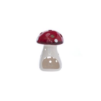 Cosy @ Home Tealight Holder Mushroom Red White Ceram