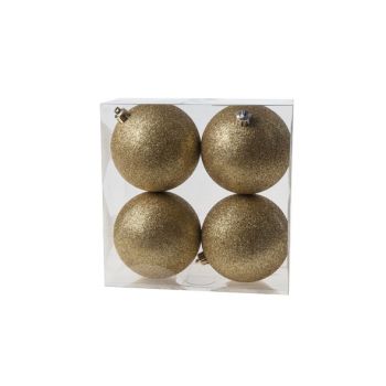 Cosy @ Home Ball Unbreakable Set4 10cm Goud Glitter
