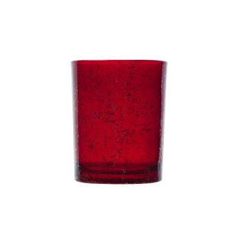 Cosy @ Home Tealight Holder Red Round Glass 0x10xh12