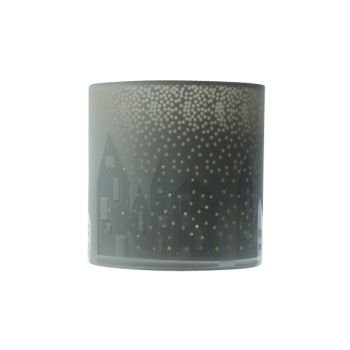 Cosy @ Home Tealight Holder White Round Glass 0x24,5