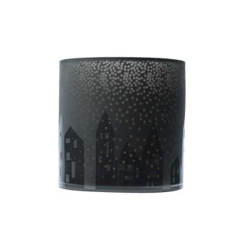 Cosy @ Home Tealight Holder Gray Round Glass 0x24,5x