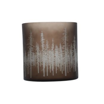 Cosy @ Home Tealight Holder Brown Round Glass 0x24,5