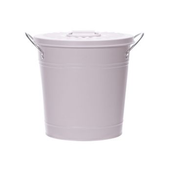 Cosy @ Home Bucket Lid 2 Handles Silver Rim Pink 19x