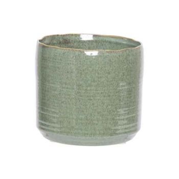 Cosy @ Home Flowerpot Green 16,5x16,5xh15cm Cylindri