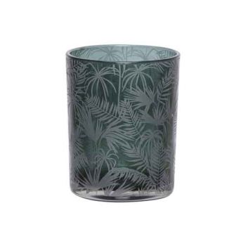 Cosy @ Home Tealight Glass Jungle Dark Green D10xh12